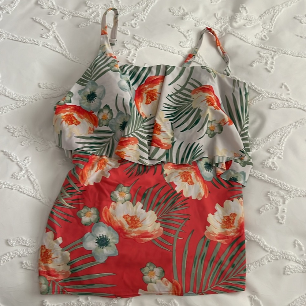 Palm Floral Tankini Set - Picture 2 of 9
